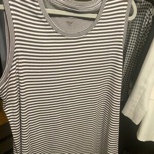 J JILL Striped Sleeveless Top - Black and White